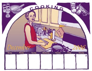 Illustration of cooking and food for Crafts Calendar