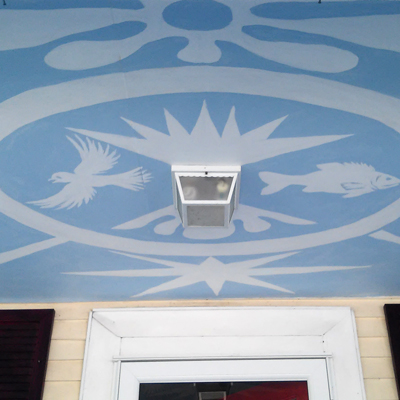 Porch ceiling mural by Ellen Hamilton